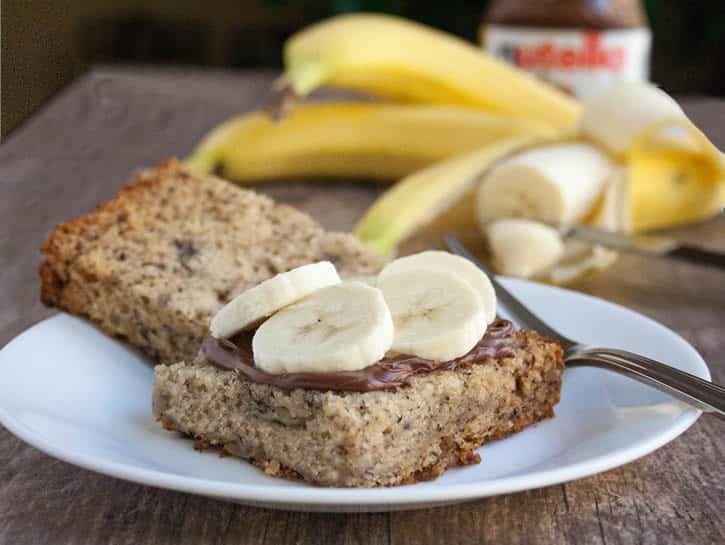 Make Ahead Breakfast Recipes. Banana bread snack cake filled with nutella and sliced bananas, then drizzled with sweetened condensed milk.