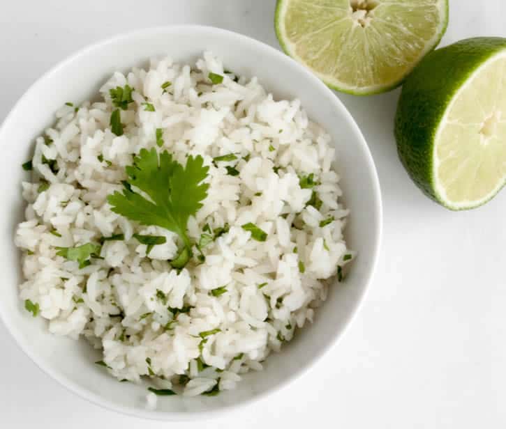 Cilantro Lime Rice. Fresh cilantro, fresh squeezed lime juice, a bit of salt and olive oil. A perfect addition to your southwestern inspired meals.