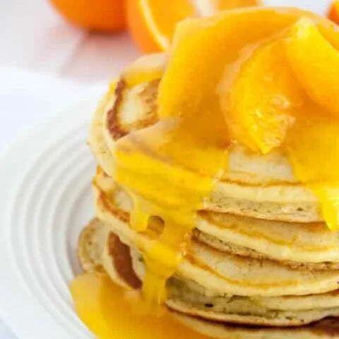 Orange Buttermilk Pancakes with Fresh Citrus Syrup