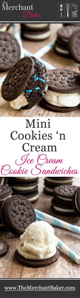Mini Cookies n Cream Ice Cream Cookie Sandwiches