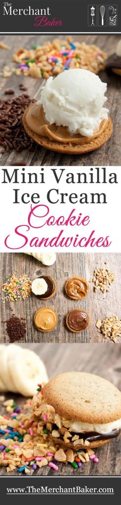 Mini Vanilla Ice Cream Cookie Sandwiches