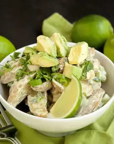 Roasted Potato Salad with Avocado Lime Dressing-feat