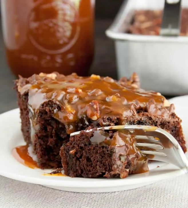 Chocolate Turtle Zucchini Cake-7
