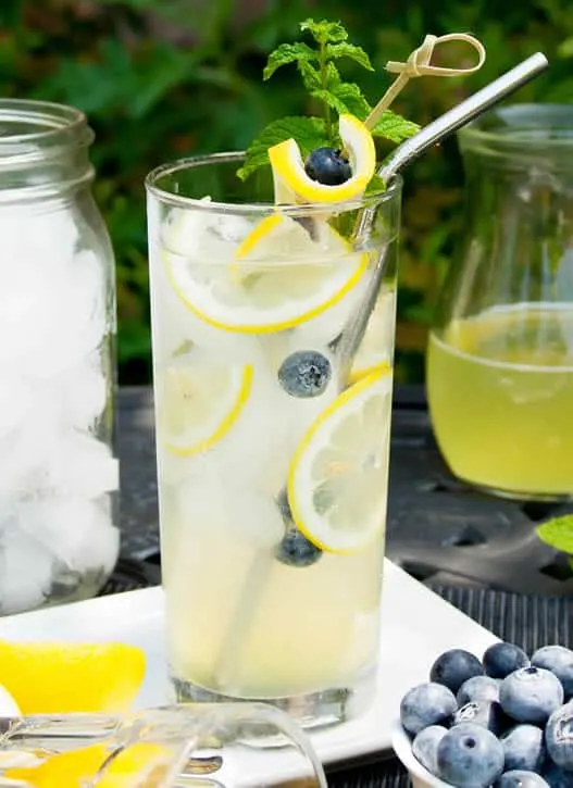 Fresh Lemonade-There's nothing like lemonade made from fresh lemons. This recipe touts an easy to make lemon simple syrup. Keep some in your refrigerator. Just add water and ice and you've got yourself some thirst quenching lemonade!
