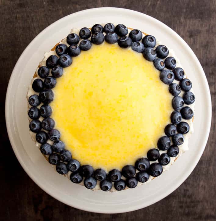 White Zucchini Cake with Whipped Vanilla Frosting, Lemon Curd and Blueberries-2