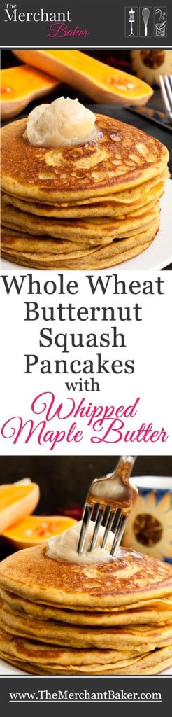 Whole Wheat Butternut Squash Pancakes with Maple Butter