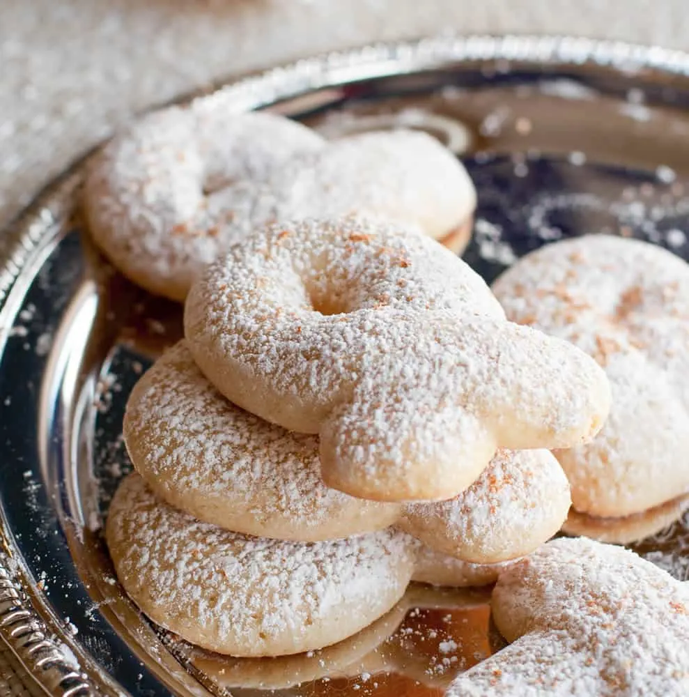 A group of Eggnog Kringla on a silver tray by themerchantbaker.com