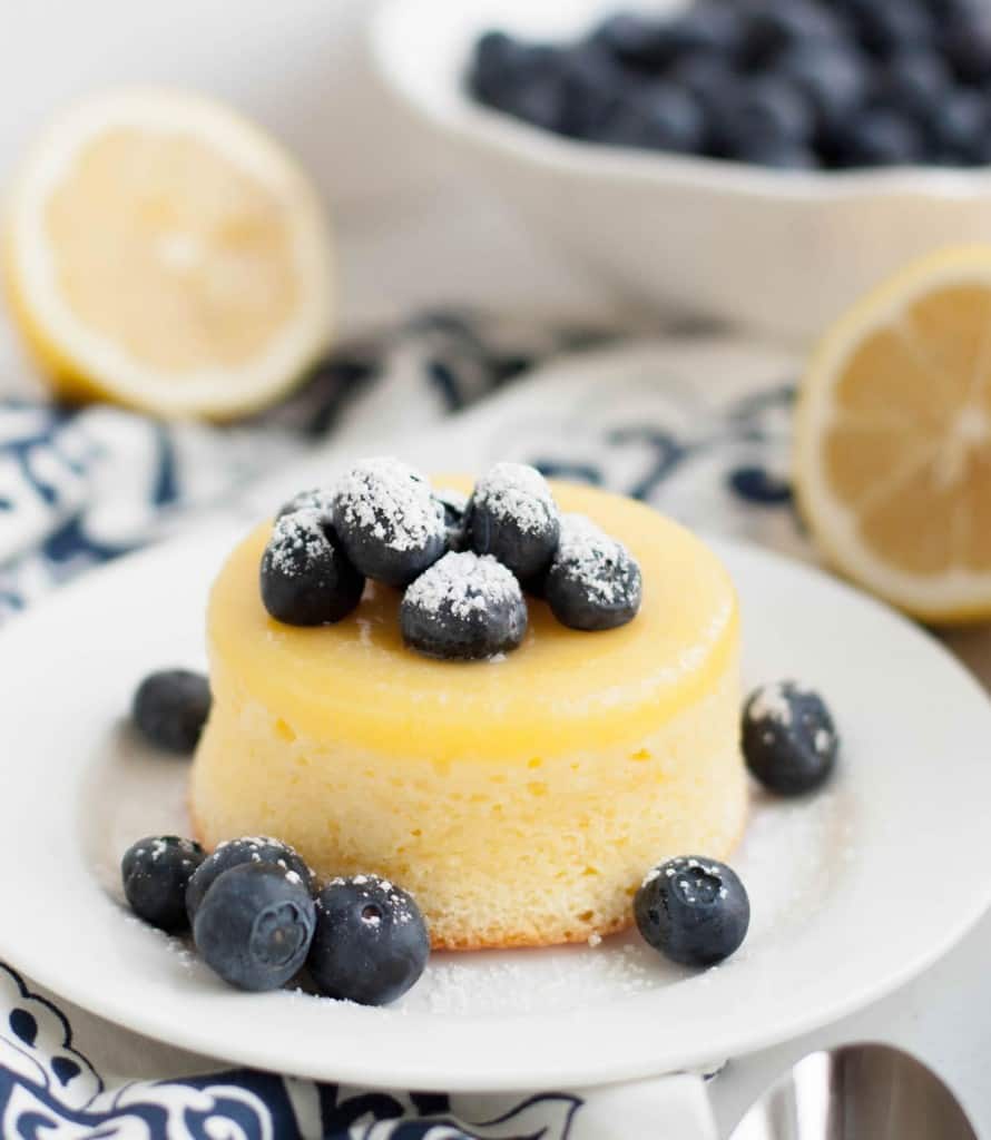 Lemon Souffle Pudding Cakes bake up with a light sponge cake capped with a luscious lemon topping. An impressive dessert that's easy to make!