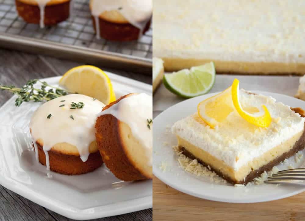 lemon thyme cakes and tart