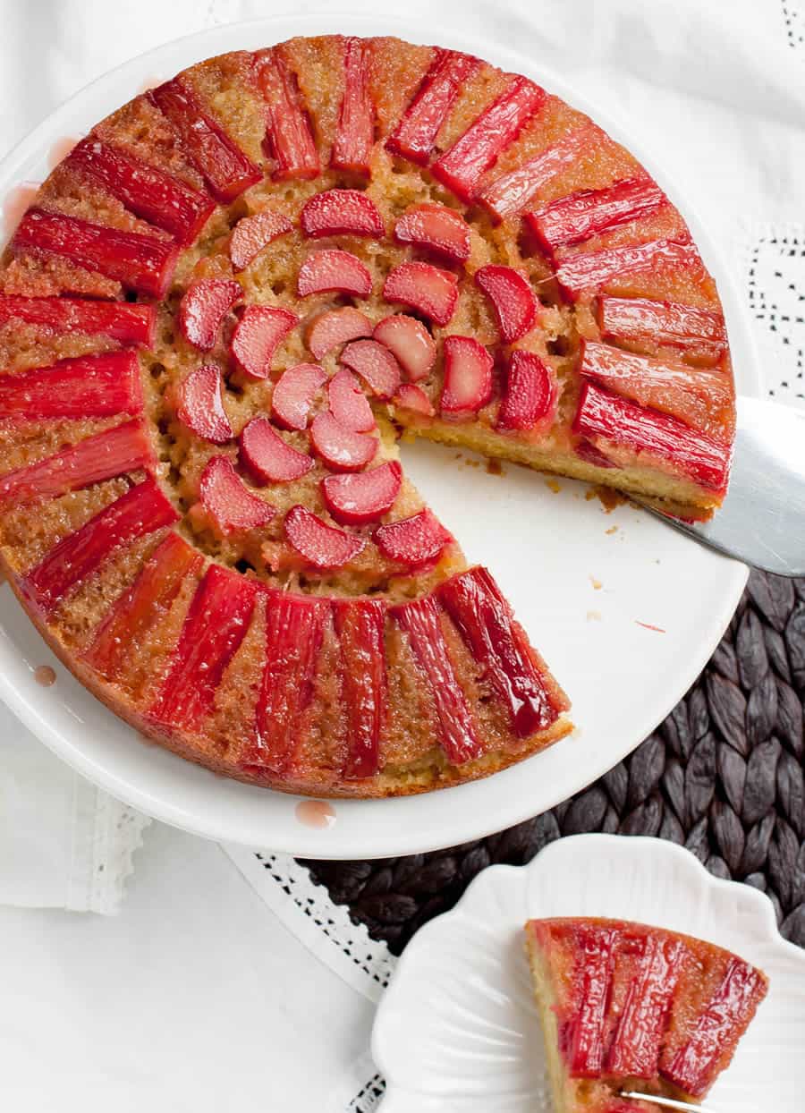Rhubarb Upside Down Cake-7