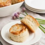 Sour Cream Chive Biscuits. Savory biscuits that are light and fluffy with the mild tang of sour cream that pairs so perfectly with fresh chives.