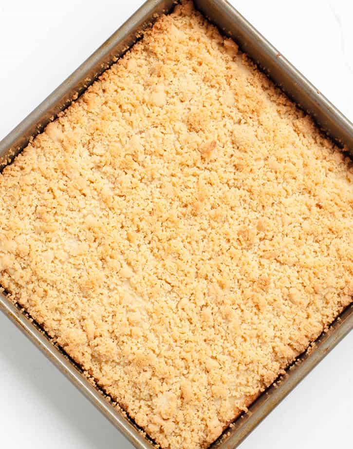 Lemon Ricotta Crumb Cake. The perfect marriage of fresh citrus and rich ricotta cheese, topped with a buttery shortbread cookie crumb topping!