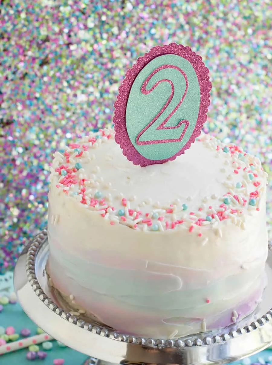 The Merchant Baker Turns 2! I'm celebrating with a little unicorn inspired cake, frosted with my favorite Whipped Cream Cream Cheese Frosting!