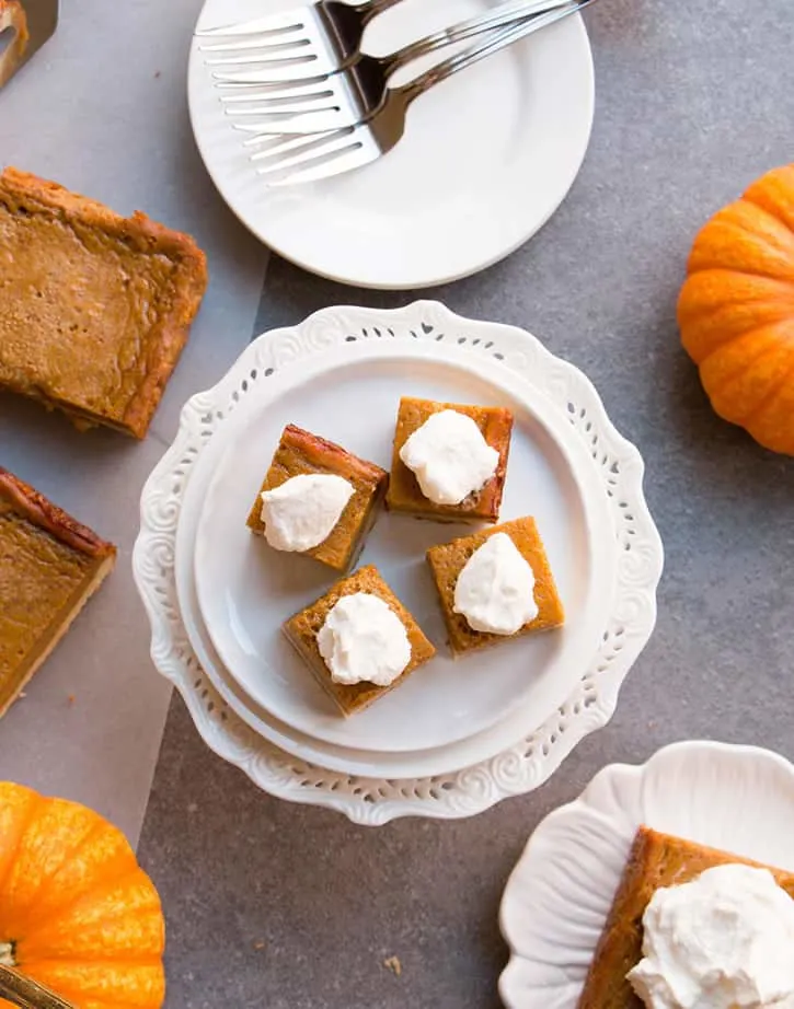 Pumpkin Pie Shortbread Bars. Instead of making a traditional pie crust, bake your pumpkin pie on top of a layer of tender shortbread.