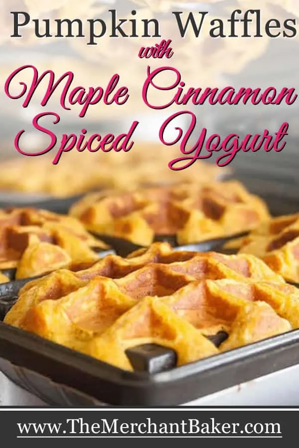 Pumpkin Waffles with Maple Cinnamon Spiced Yogurt