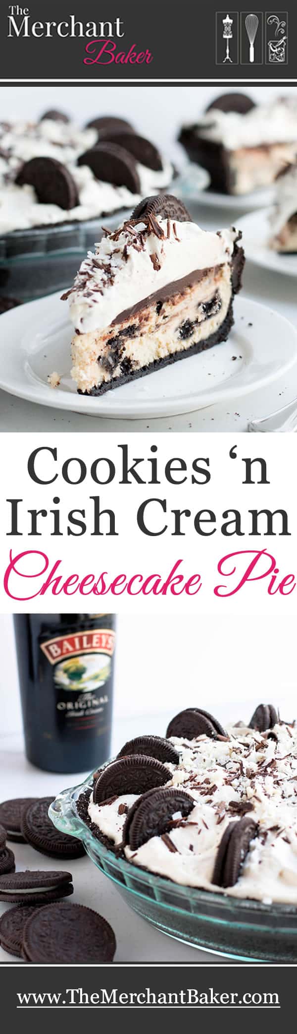 Cookies 'n Irish Cream Cheesecake Pie