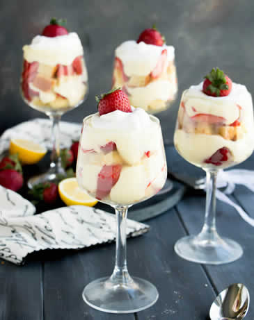 Strawberry Lemon Pound Cake Trifles--feat