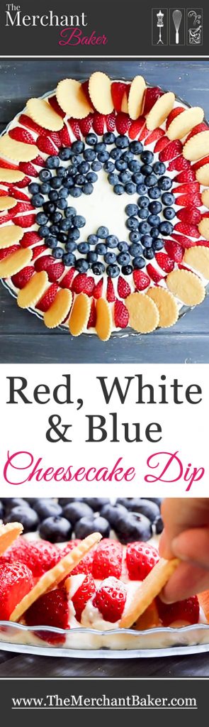 Red, White and Blue Cheesecake Dip