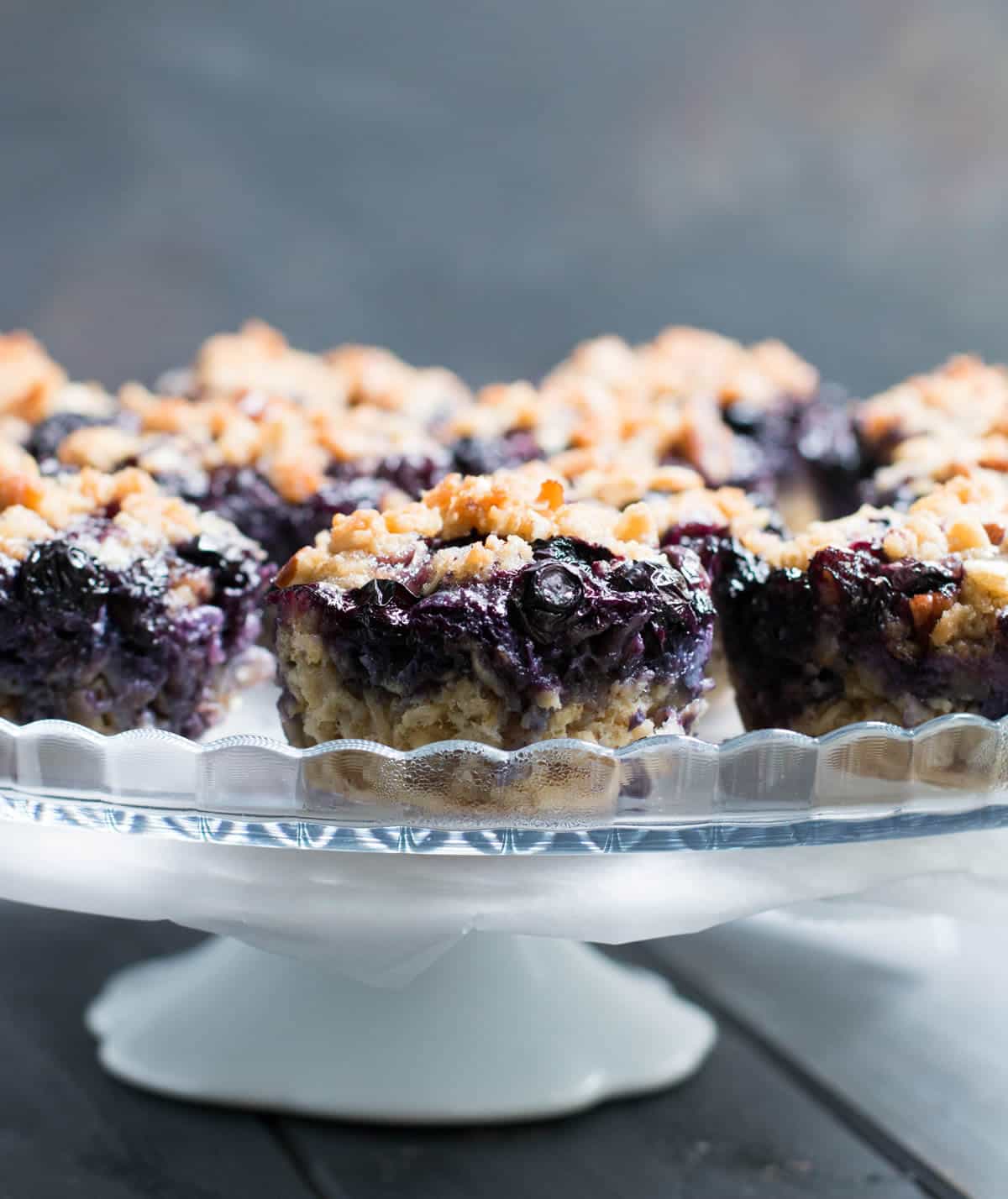 Blueberry Pie Baked Oatmeal. A pile of fresh blueberries and buttery crumb topping create a delicious fruity pie layer on top of hearty baked oatmeal.