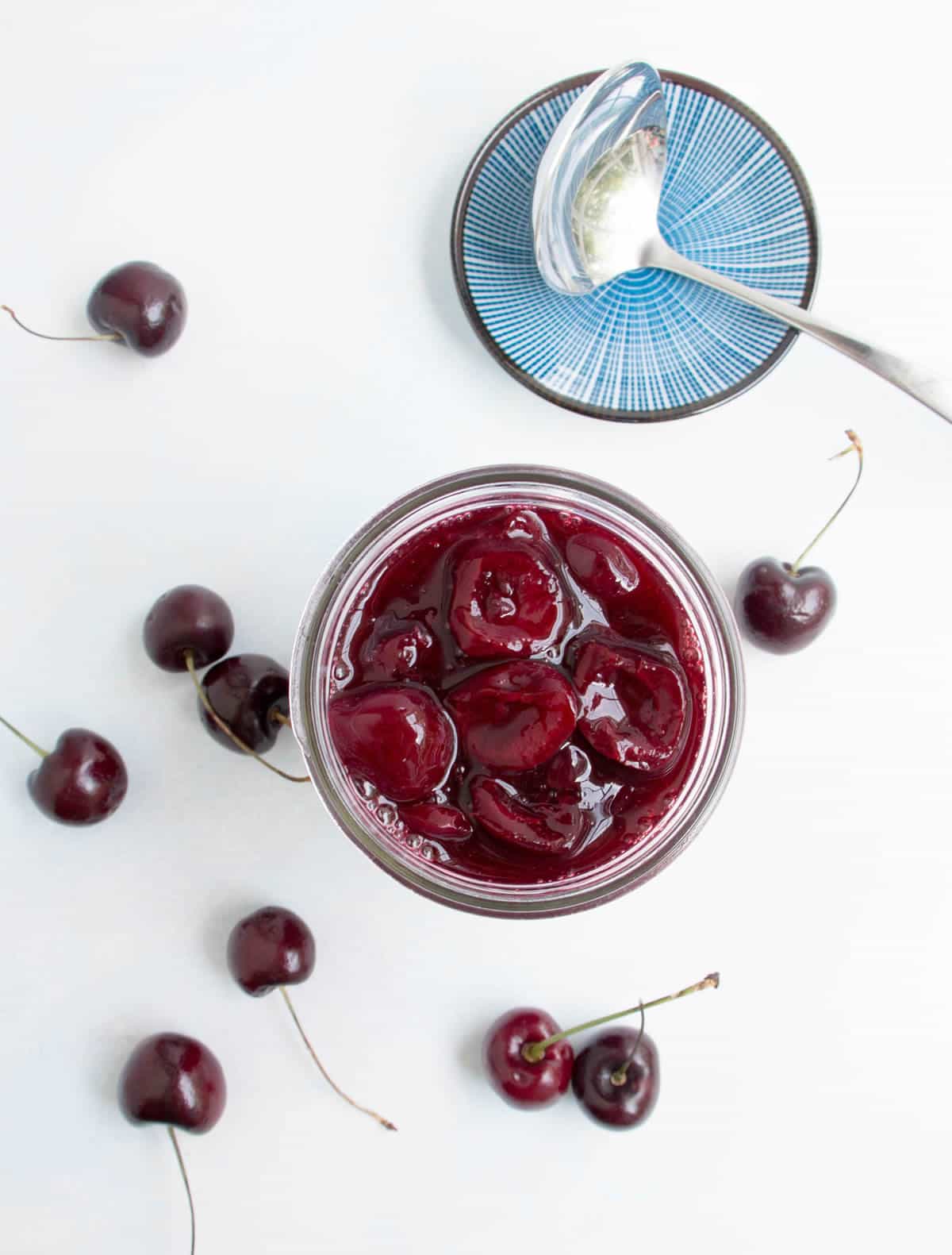 Fresh Sweet Cherry Sauce. An easy one pan sauce, made with fresh cherries and citrus. Delicious warm or cold on top of sweet or savory dishes!