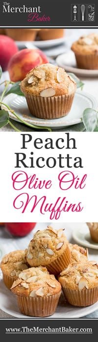 Peach Ricotta Olive Oil Muffins
