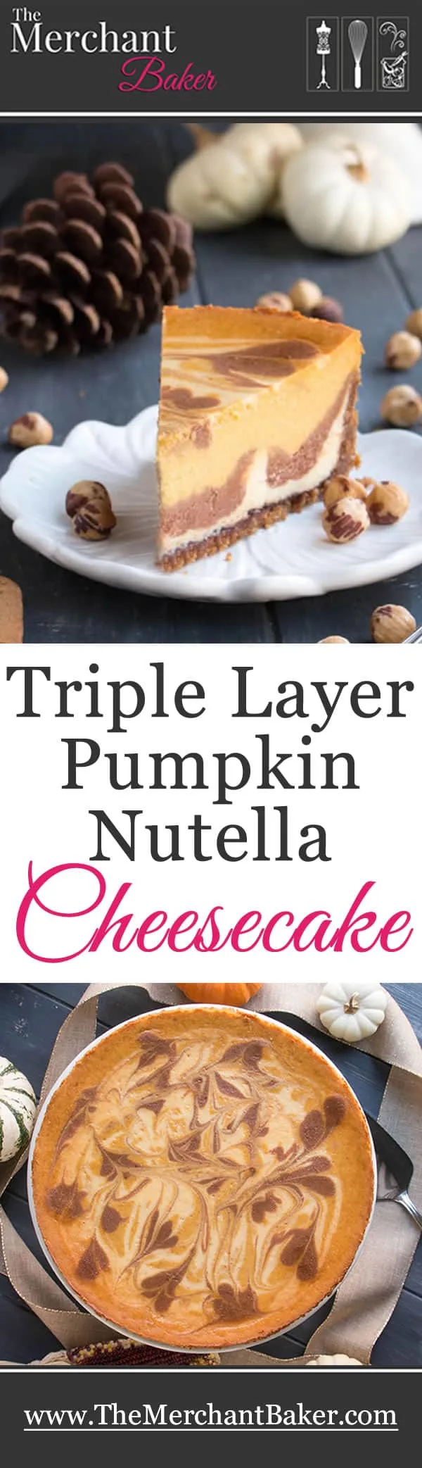 Triple Layer Pumpkin Nutella Cheesecake