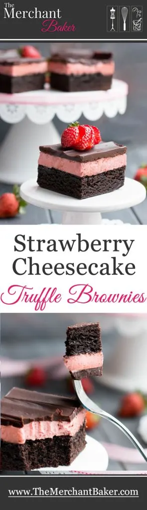 Strawberry Cheesecake Truffle Brownies