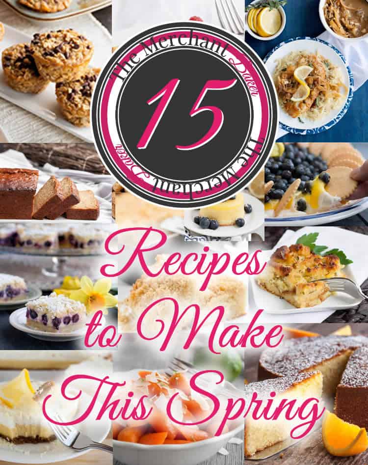 15 Recipes to Make This Spring. There's crumb cakes and pound cakes and biscuits, slab pie, souffles, baked oatmeal and pineapple stuffing. Lots of ideas for recipes from breakfast to dessert!