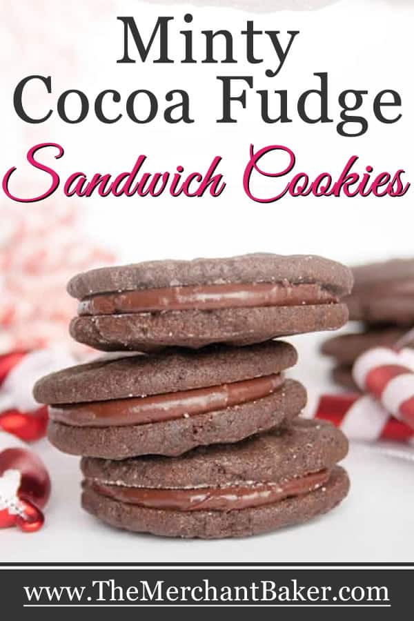 Minty Cocoa Fudge Sandwich Cookies