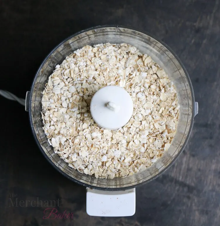 Oats in the bowl of a food processor